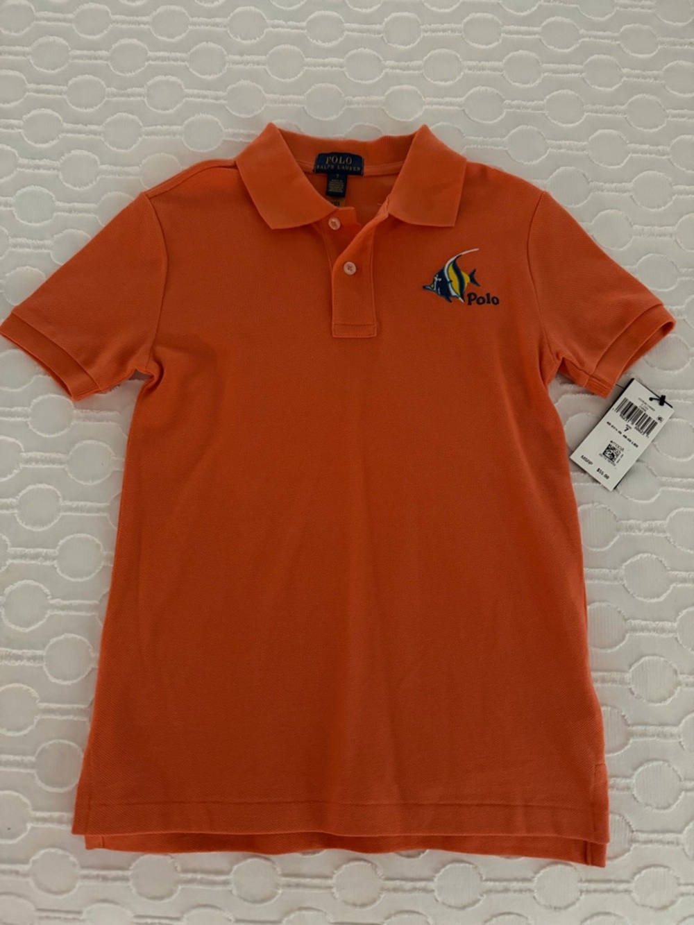 Polo by Ralph Lauren Orange Polo Shirt with Button Placket